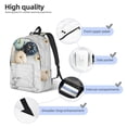 thumbnail image 3 of Xecao Pumpkin And White Marble Canvas College Laptop Backpack, a durable rucksack designed for both men and women, ideal for travel, school, and daily use-Small, 3 of 5