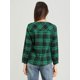 thumbnail image 5 of INSPIRE CHIC Camisa vintage abotonada para mujer Blusa a cuadros con cuello dividido Tops Verde oscuro S, 5 of 6