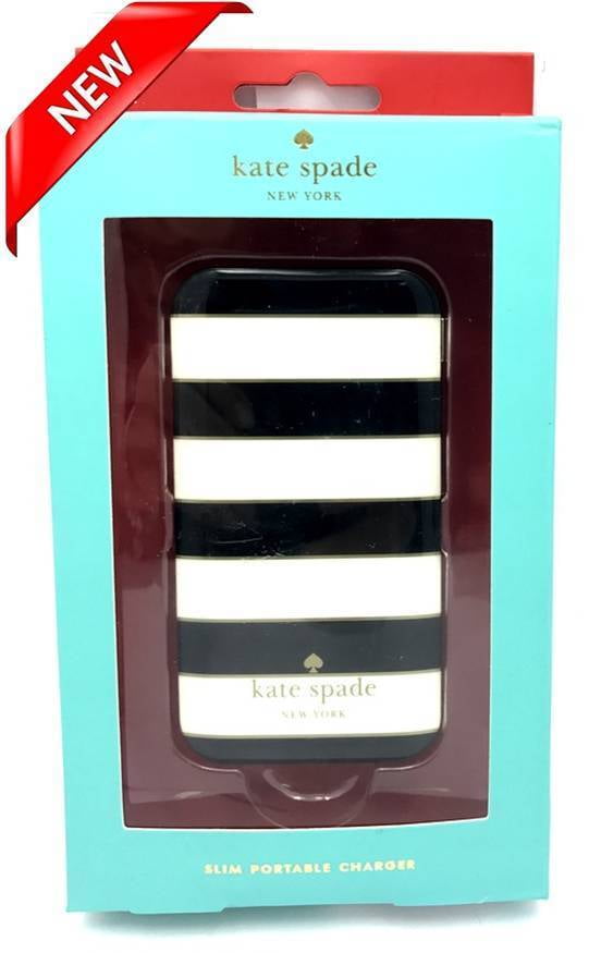 Kate Spade Slim Universal Portable Charger Candy Stripe  1800mAh(Black/White) 
