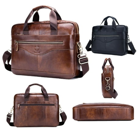 Bronze Man Made Handbags - Meigar Leather Briefcase Laptop Handbag Messenger Business Bags for Men