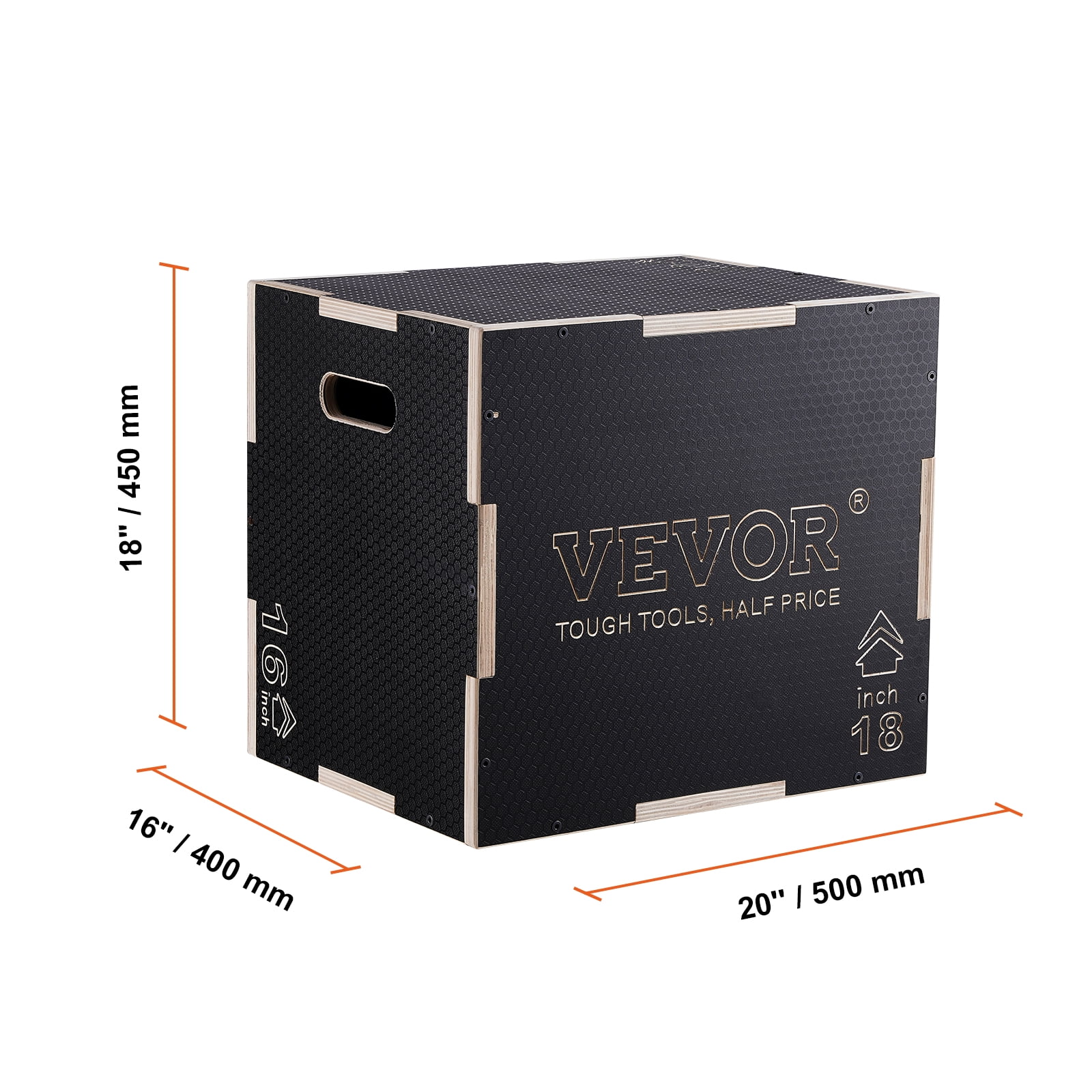 KFFKFF 20/18/16 Inch 3 in 1 Plyometric Jump Box Fitness Exercise Plyo Box Wooden