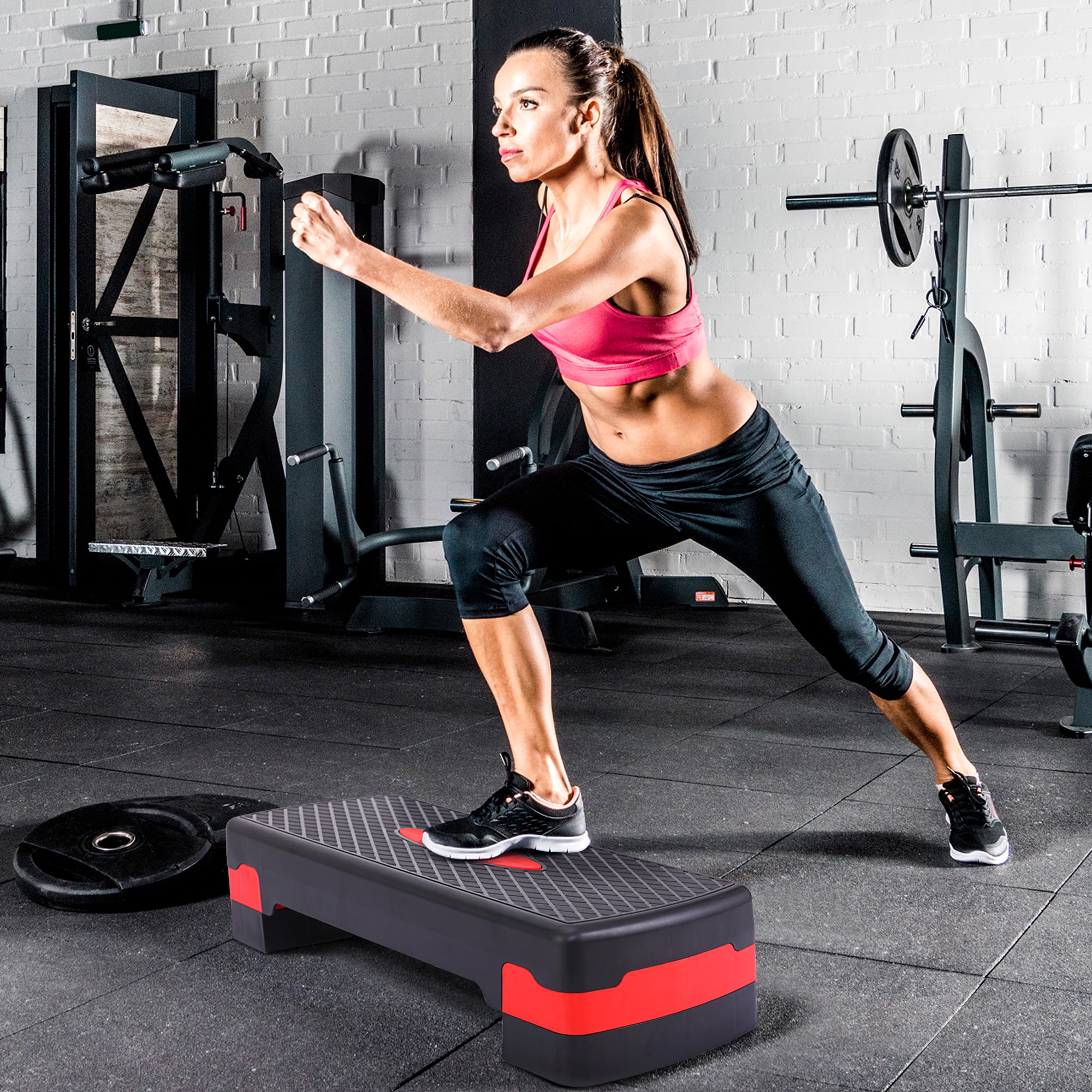 27" Aerobic Stepper Adjustable Step 2 Level Home Fitness Exercise Yoga Cardio 