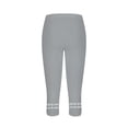 thumbnail image 5 of Capri Leggings for Women Spring Summer Lightweight Elastic High Waist Slim Fit Hollow out Hem Workout Yoga Pants Capris, 5 of 7
