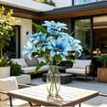 thumbnail image 4 of Iumwxz Artificial Bouquet Faux Silk Flowers 12-Head Realistic Arrangement Flexible Stalks for Home Decoration Weddings Parties Centerpieces Vase Display Gift Blue, 4 of 8