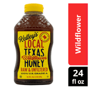 Kelley's Honey Local Texas Wildflower Honey 100% Pure Grade A, Raw and Unfiltered Honey, 24 oz