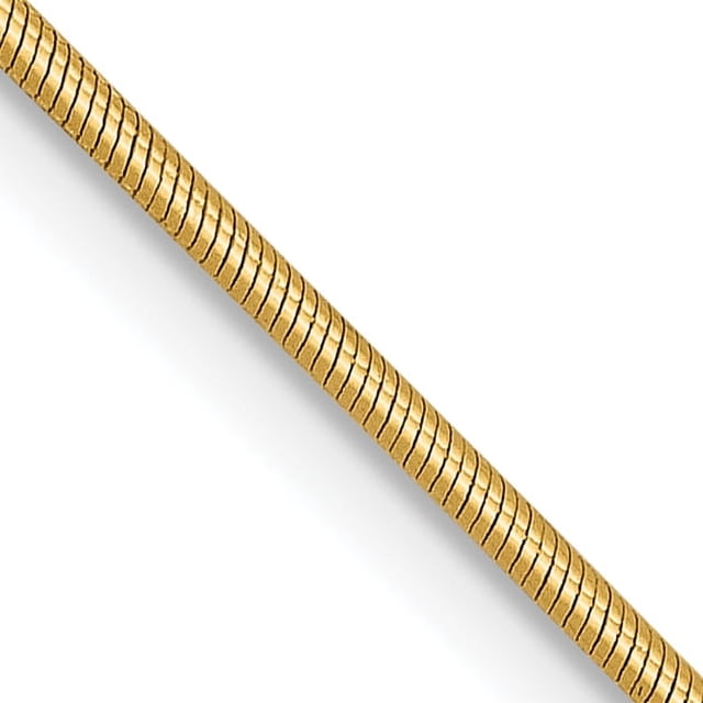Collier Pendentif Chaîne Cubetto Omega Serpent Rond en Or Jaune 14k.9mm