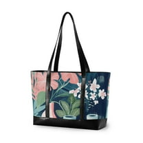 FORMRS Laptop Tote Bag for Women with 15.6" Computer Compartments Handbag, Pink Flowers