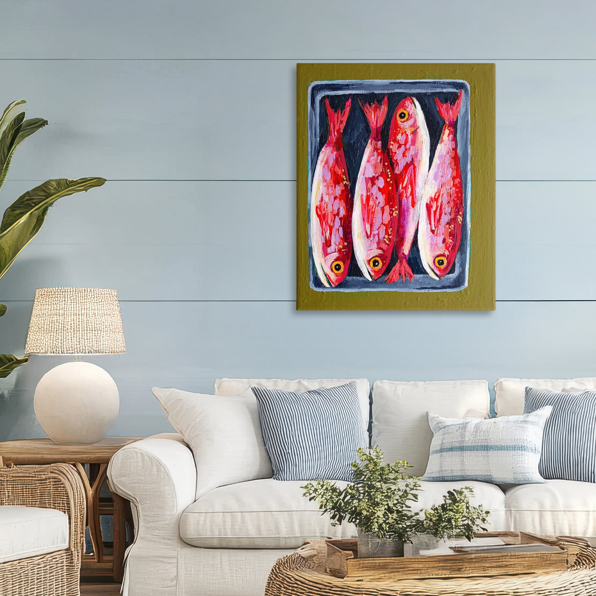Stupell Industries Red Fish on a Platter Canvas Wall Art, design by Rachel Nerney