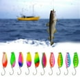 thumbnail image 2 of Necvior 10Pcs Single Hook Trout Spoon Lures Hard Metal Baits Fishing Spinners Hard Baits, 2 of 9