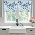 thumbnail image 4 of Blue Christmas Tie Up Curtains for Windows, Adjustable Balloon Window Shades, Snowman Xmas Tree Balls Snowflake Kitchen Window Treatments Farmhouse Short Curtains with Rod Pocket 42"x45", 4 of 8