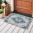 thumbnail image 2 of Vintage Farm Washable Area Rug 2 x 3 ft Blue Flower Bohemian Style Farmhouse , Soft Non Slip Rugs Stain Repellent Indoor Felt Carpet for Living Dining Room Bedroom Home Office, 2 of 9