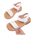 thumbnail image 4 of Duqingm Toddler Sandals Toddler Girl Sandals - Flower Girl Dress Shoes Open Toe Little Kid Summer Flats White,9.5, 4 of 6