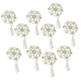 thumbnail image 1 of 10 piezas de perlas de cristal con base plana de 53x28 mm para decoración de bodas y manualidades plata, 1 of 9