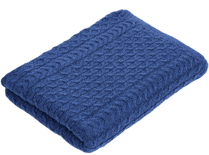 SAOL King Size Bed Throw Blanket Irish Aran Soft 100 Merino Wool 92x78