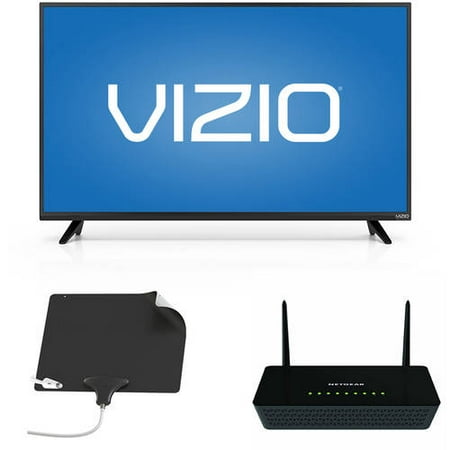 VIZIO 48" 1080p Smart HDTV, NETGEAR Wifi Router, Mohu Leaf Ultimate - Cut the Cable