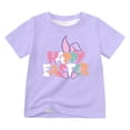 thumbnail image 1 of MIASHUI T-Shirt à Manches Courtes pour Garçons et Filles, Imprimés Graphiques Mignons, Col Rond, Violet, 11-12 Ans, 1 of 4