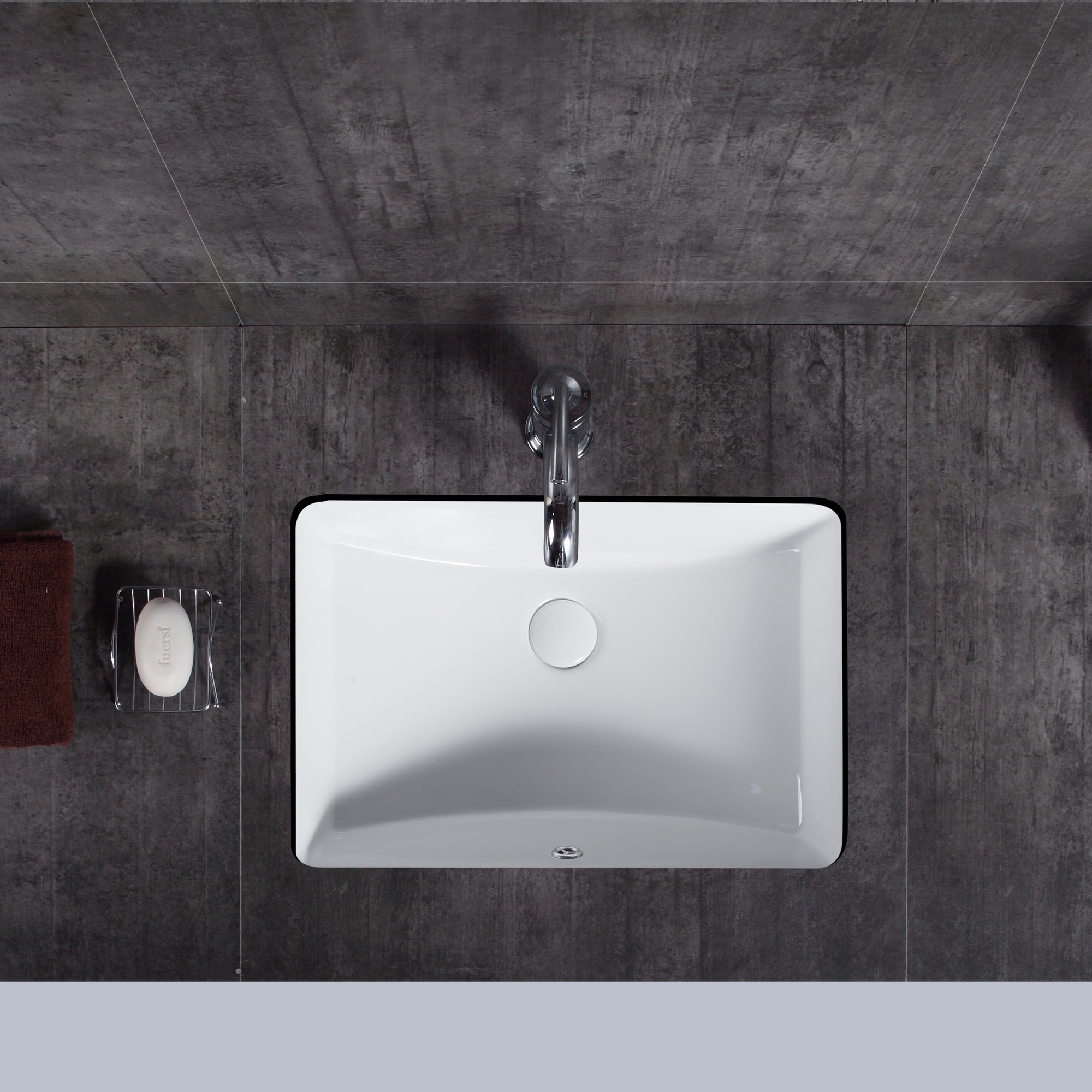 A&E Bath Brooklyn Undermount Ceramic Basin Sink, Glossy White