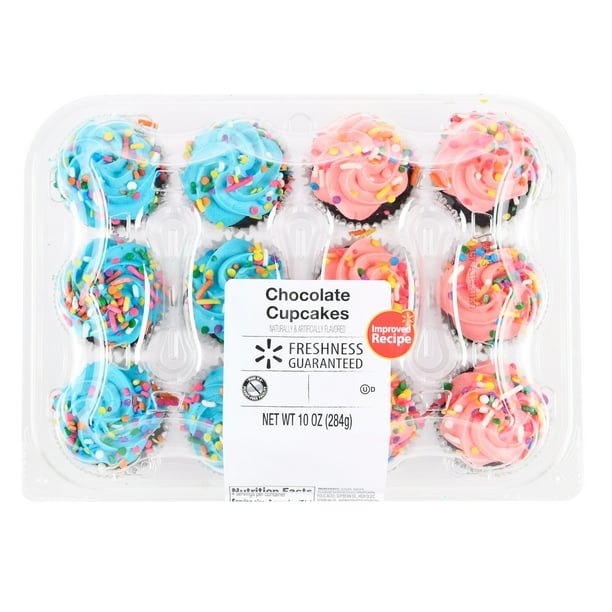Freshness Guaranteed Chocolate Mini Cupcakes 10 Oz 12 Count Walmart Com Walmart Com