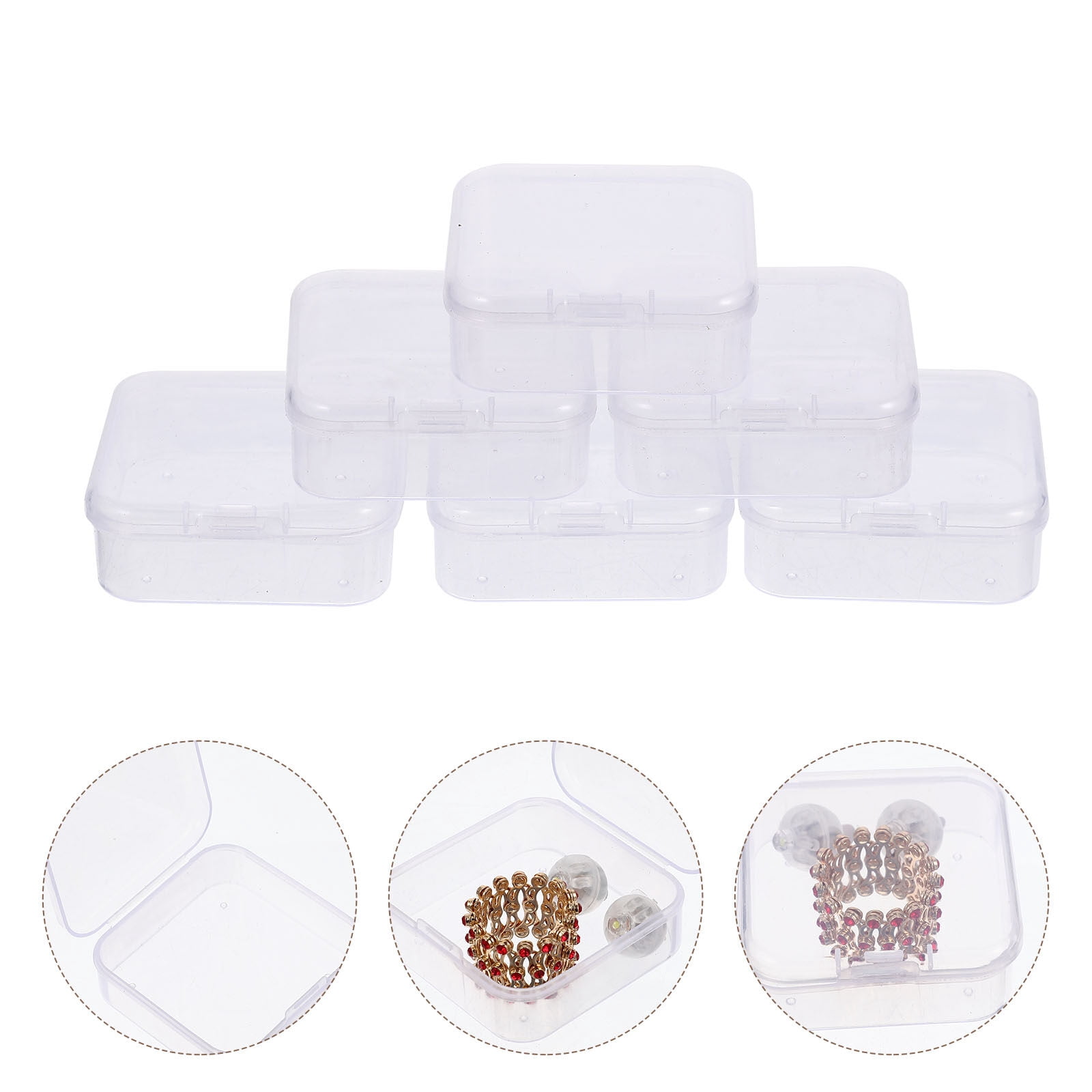 LULULION Portable Clear Plastic Box for Jewelry and Beads Storage 90Pcs