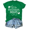 thumbnail image 6 of KimSoong Women St. Patrick's Day T-Shirts Let The Shenanigans Begin Letter Print Shirt Lucky Shamrock Tee Funny Sayings Tops, 6 of 7
