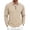 Khaki, variant on LYSMORA Men's Cable Textured Lapel Quarter Zip Long Sleeve Polo Shirt, Loose Fit Casual Business Athletic Tops