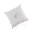 thumbnail image 2 of Billuyoard Corazones dobles ceremonia de boda anillo almohada cojín portador regalo elegante blanco Kits de decoración para fiestas, 2 of 6