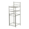 Mainstays 2Shelf Steel Storage Shelf Unit with Hamper, Satin Nickel