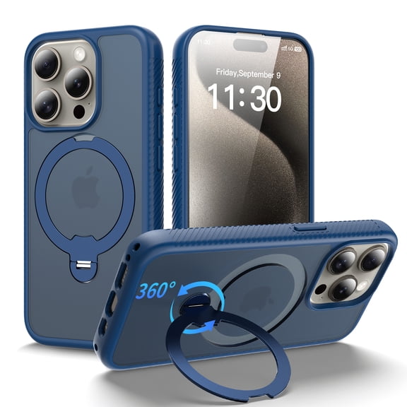 360° Spin Magnetic Stand for iPhone 15 Pro Case, Fit for MagSafe, Case for iPhone 15 Pro Phone Case with Kickstand Rotatable 6.1 inch,