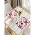 thumbnail image 5 of Red Ombre Spring Floral Placemats Set of 8, Summer Botanical Flowers Placemats for Dining Table, Place Mats for Kitchen Tabletop, Waterproof Wipeable Dining Table Mats Set, 5 of 9