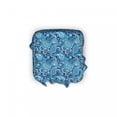 thumbnail image 2 of Paisley Ottoman Cover, Flowers Leaves, 2 Piece Slipcover Set with Ruffle Skirt for Square Round Cube Footstool Decorative Home Accent, Standard Size, Blue, by Ambesonne, 2 of 5