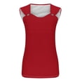 thumbnail image 5 of Women's Tank Tops Solid Color V Neck Tshirts Casual Sleeveless Vest Trendy Camisole Summer Going Out Tops Blusas Basicas, 5 of 5