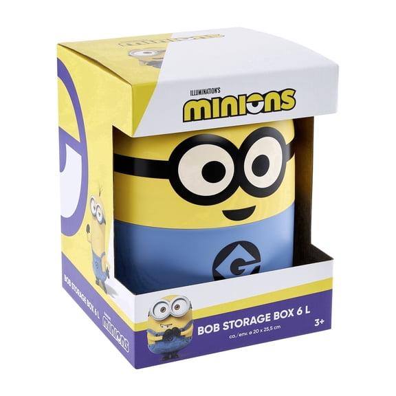 Minions - Bob - Licensed Despicable Me Design Storage Bin for Adults and Children - Stackable, Portable and Easy to Open - 7.8 x 7.8 x 9.8 inches