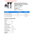 thumbnail image 2 of Ignition Coil and Spark Plug Kit 16 - Compatible with 2010 - 2014 Honda Insight 1.3L 4-Cylinder - Autopart Premium, 2 of 2
