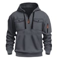 thumbnail image 5 of TOWED22 Hoodies For Men Quater Zip Up Pullover Sweatshirt Casual Workout Mens Hoodies with Pockets(Dark Gray,XXL), 5 of 5