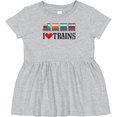 thumbnail image 3 of Inktastic I Love Trains Girls Baby Dress, 3 of 5
