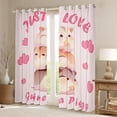 thumbnail image 2 of Homewish Cartoon Guinea Pig Black Out Curtains For Kids Teens Girls,Kawaii Animal Curtains Pack of 2 (42x63 Each),Love Heart Print Bedroom Curtains,Lightweight Room Decor, 2 of 6