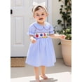 thumbnail image 6 of Toddler Girls Dress Letter Apple Embroidery Plaid Doll Collar Short Sleeve Casual Dress Kids Summer Dress, 6 of 8