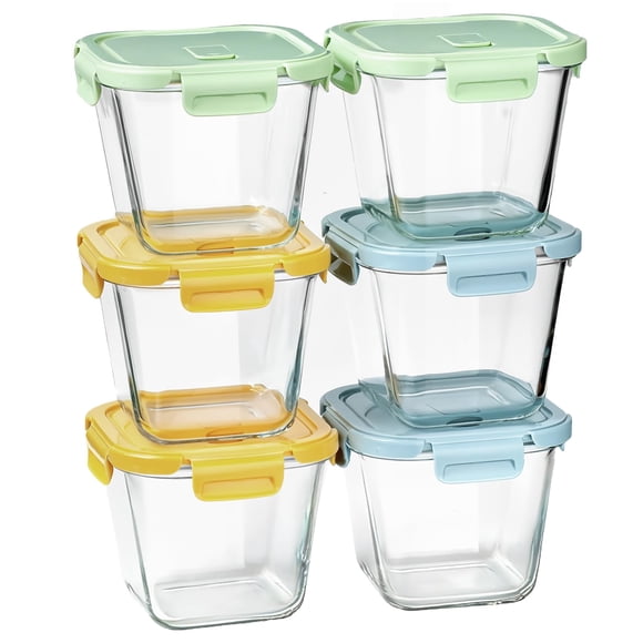 Recipientes de vidrio para sopa Susukkie 960 ml con tapas, paquete de 6
