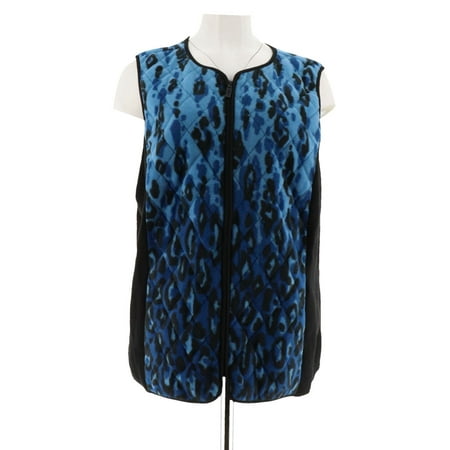 Fleece Print Vest - Bob Mackie Animal Print Zip-Up Fleece Vest A279161
