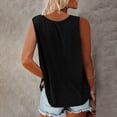 thumbnail image 3 of cfhntfmh Going out Tank Tops for Women Sleeveless V Neck Loose T-Shirt Plain Color Flowy Summer Tees, 3 of 4