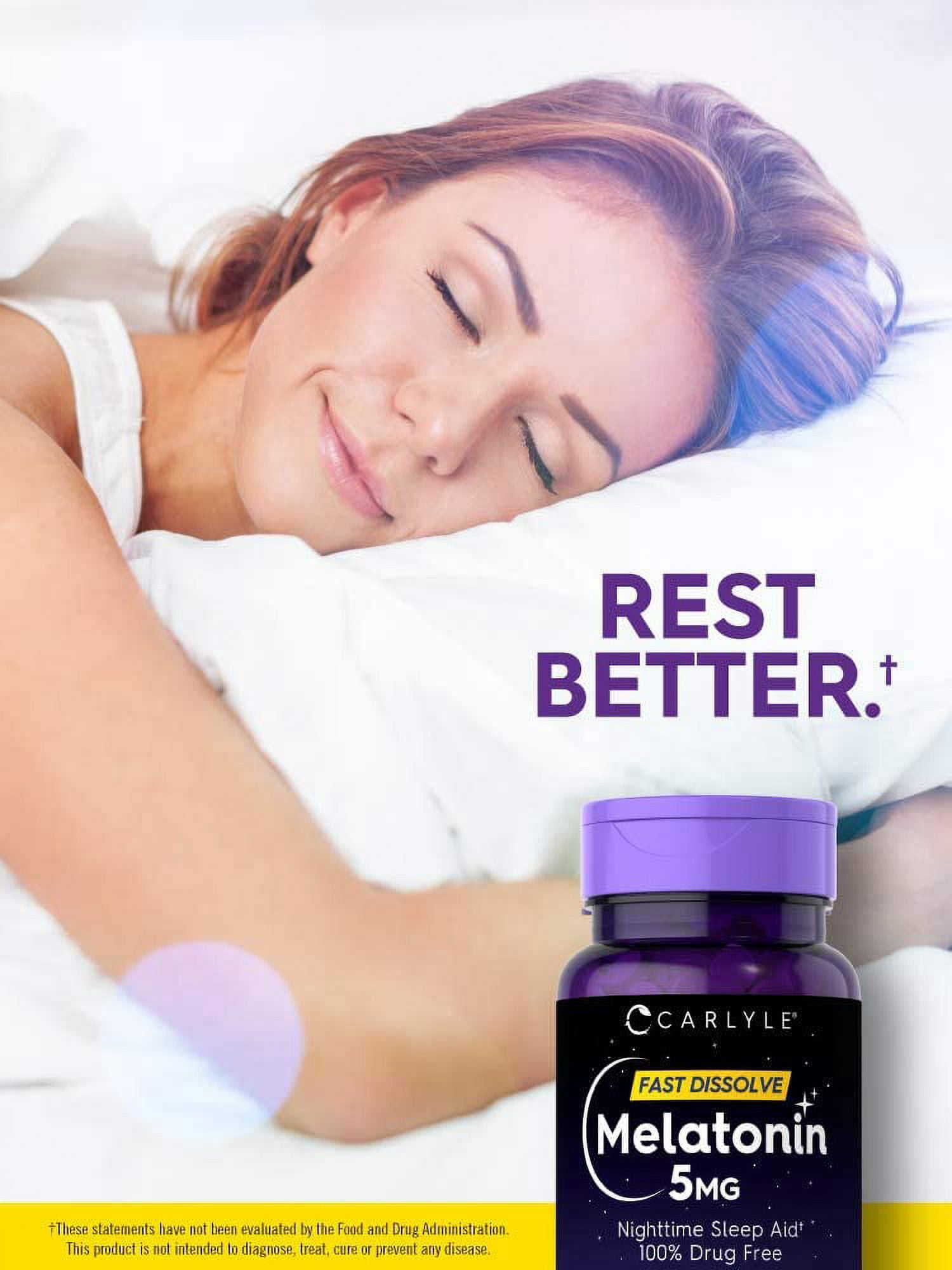 Melatonin 5mg | 300 Vegetarian Tablets | Berry Flavor for Men and Women | by Carlyle