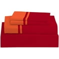 thumbnail image 2 of DNG Creations 4 Piece Two Tone Sheet Set - 18 Inch Deep Pocket ( Solid Red/Orange - California King ), 2 of 4