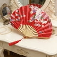 thumbnail image 5 of Wzzjkit Folding Hand Fan With Colorful Floral Pattern Classical Style Folding Fan for Party Dancing Wedding and Home Decoration, 5 of 6