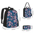 thumbnail image 4 of Naloa Lilies Flowers Print Large Capacity Backpack Lunch Bag Pencil Case Combination 3 Piece Set for Student, 4 of 8