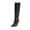 Black, variant on Knee Boots For Women Pointed Toe High Fall And Winter Embossed Wood Grain Thick Heel High Heel Women's US:7.5(38)