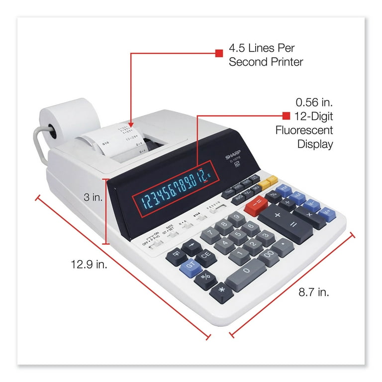 Sharp Calculators EL-1197PIII Two-Color Printing Desktop Calculator Black/Red Print 4.5 Lines/Sec Sharp Calculators EL-1197PIII Two-Color Printing Desktop Calculator Black/Red Print 4.5 Lines/Sec