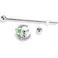 thumbnail image 2 of Body Candy Womens 14G Stainless Steel Helix Cartilage Earring Rabbit On Moon Flower Industrial Barbell 1 1/2", 2 of 4