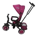 thumbnail image 3 of Triciclo One Click Bebeglo Con Asa de Empuje Rosa Fucsia, 3 of 4