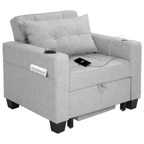 DURASPACE 3 IN 1 Convertible Sofa Bed Chair, Adjustable Backrest