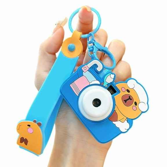 Creative Capybara Camera Keychain Feature Projection Fun Design Multiple Color Bag Hanging Decoration Accessory Gift
